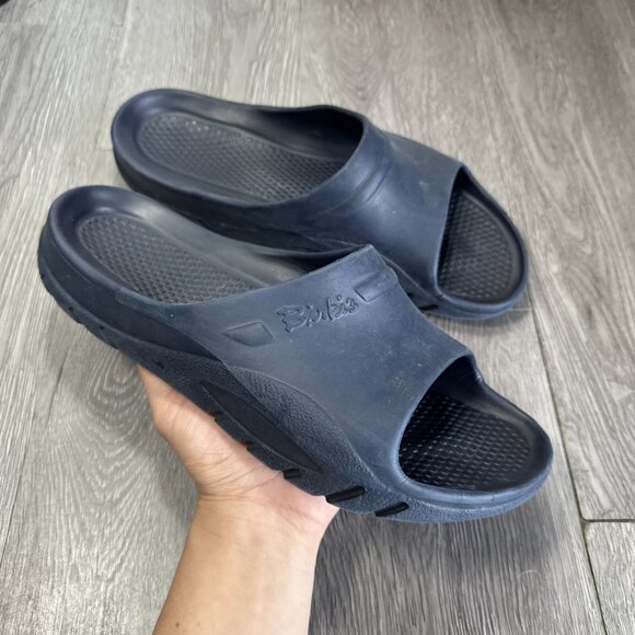 Birki's Birkenstock Pacific Navy Molded EVA Slide Sandals Size 43 10-10.5 - Picture 1 of 8